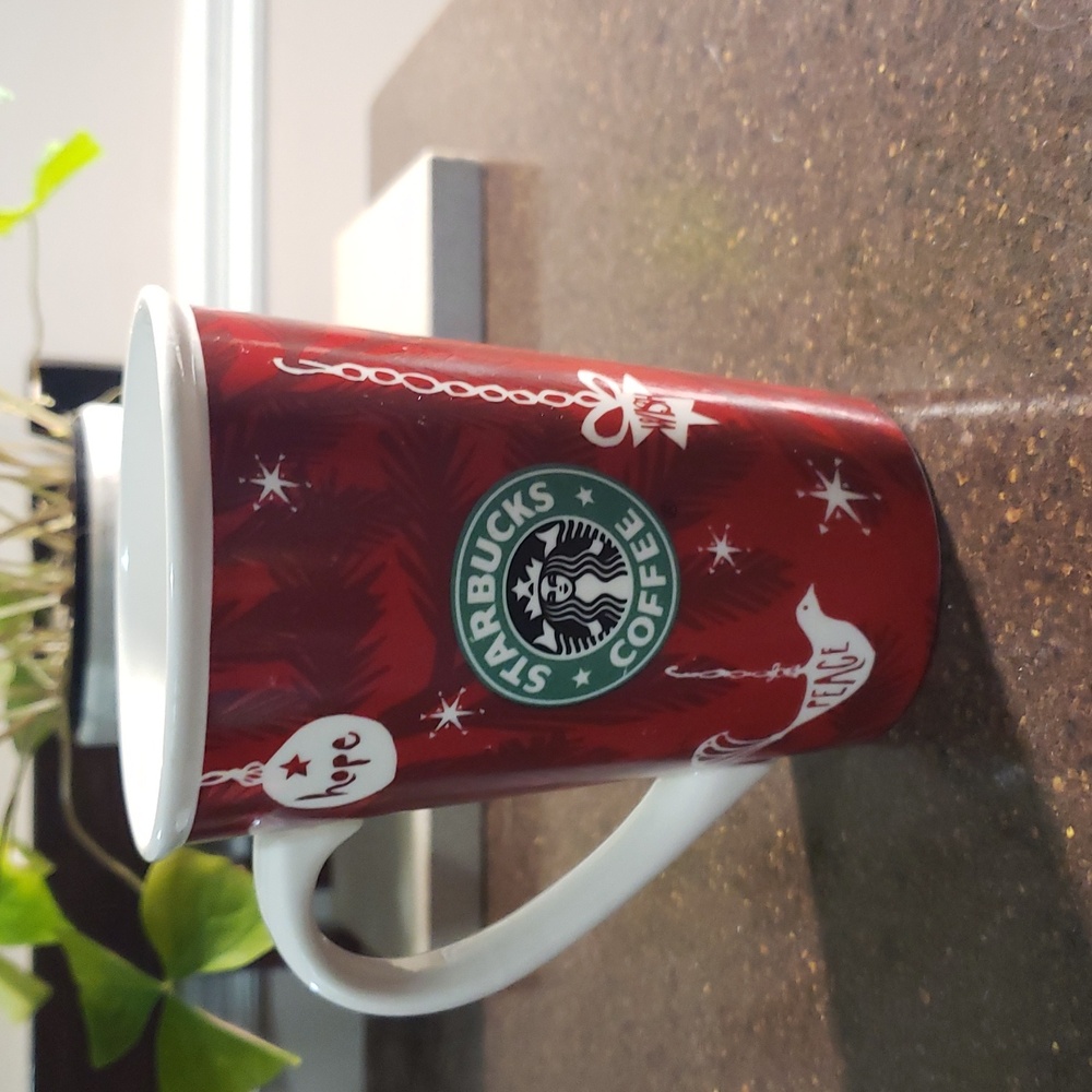 🌲Starbucks Christmas Coffee Mug 2010 Tree Ornament Red Tall Grande Latte - Picture 4 of 5